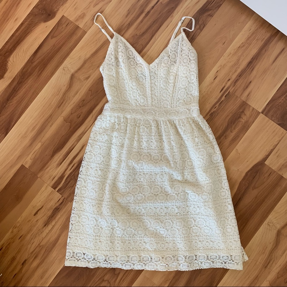 Abercrombie and Fitch white lace summer mini dress